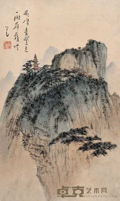 溥儒 层峦烟翠图 镜心 47×29cm